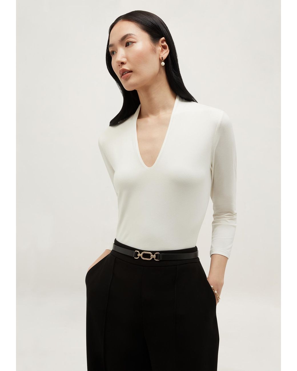 Hobbs Black Cecelia Leather Belt