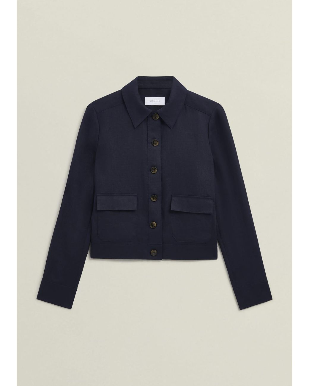 Hobbs Blue Clarence Linen Jacket