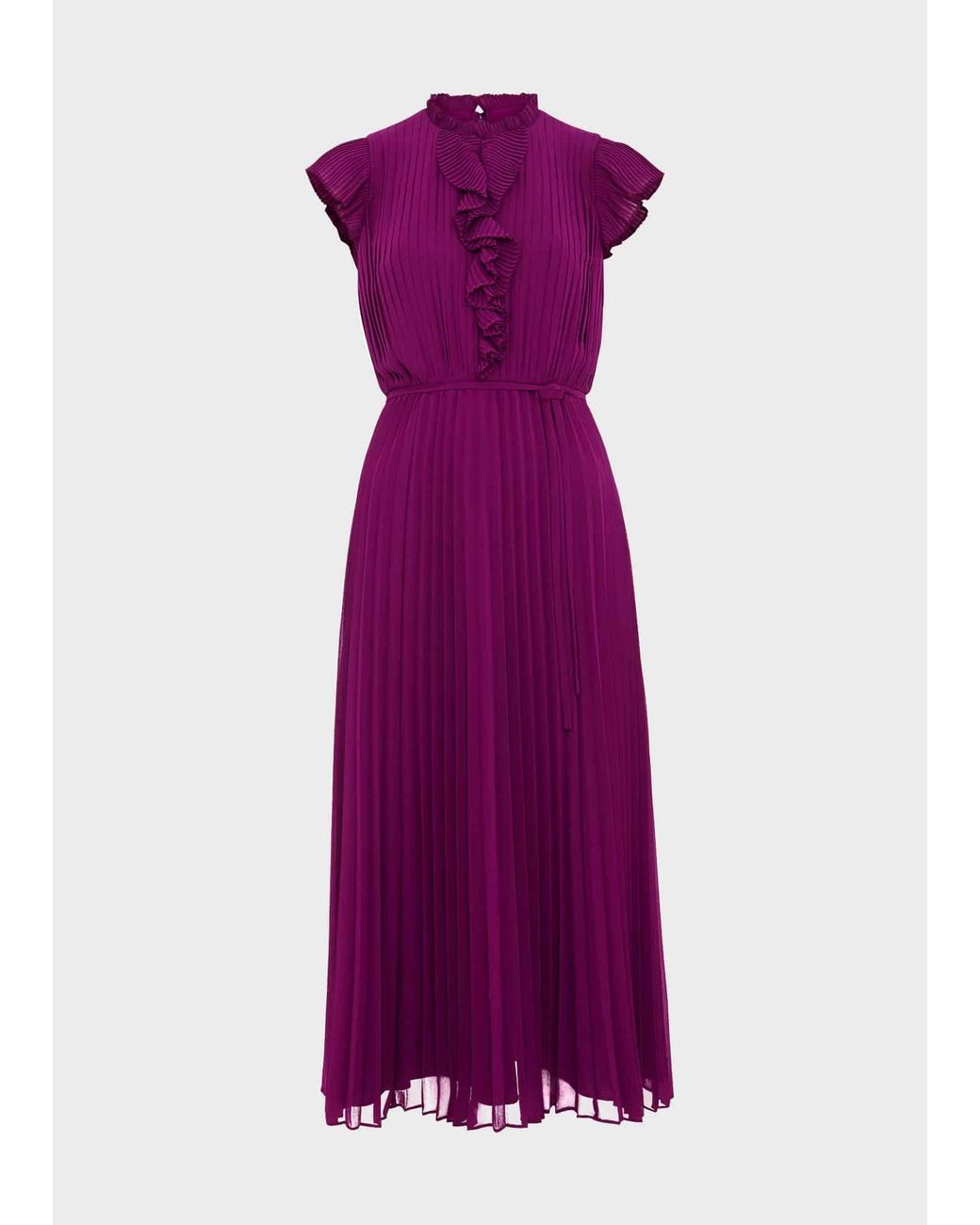 Hobbs Purple Addison Pleated Dress