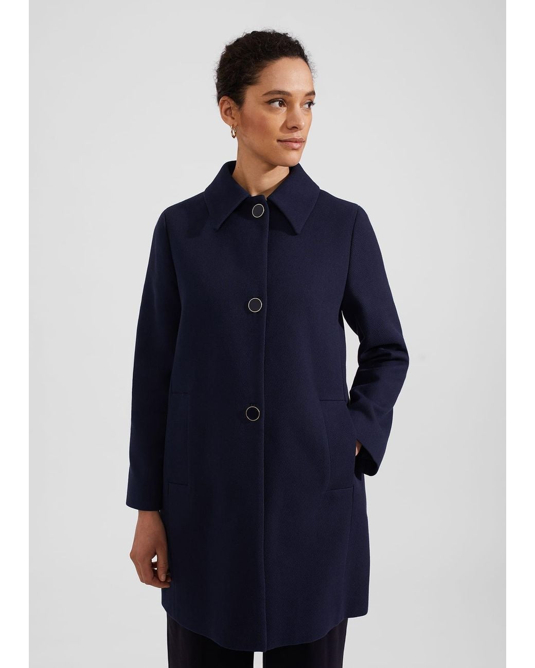 Hobbs Blue Milena Coat With Cotton