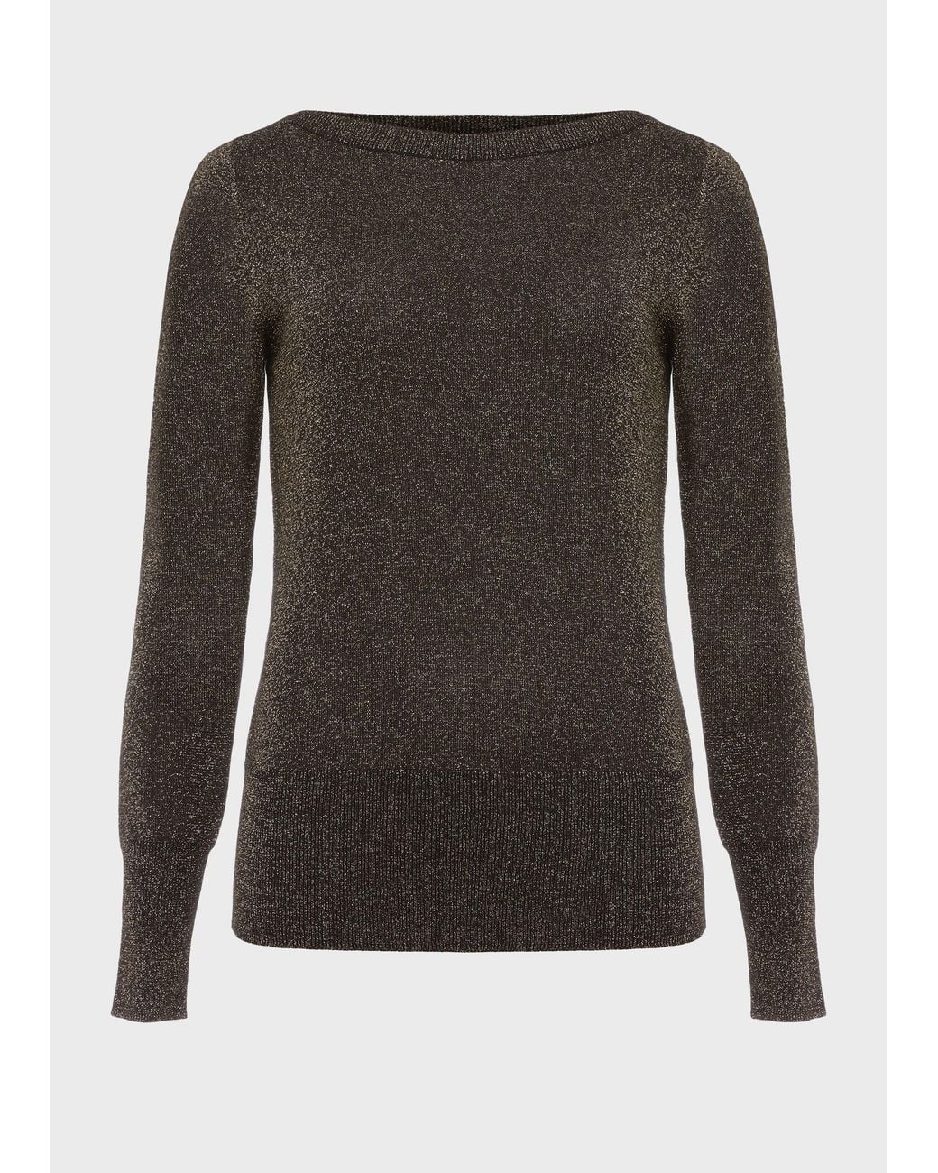 Hobbs Black Anika Boatneck Sparkle Jumper