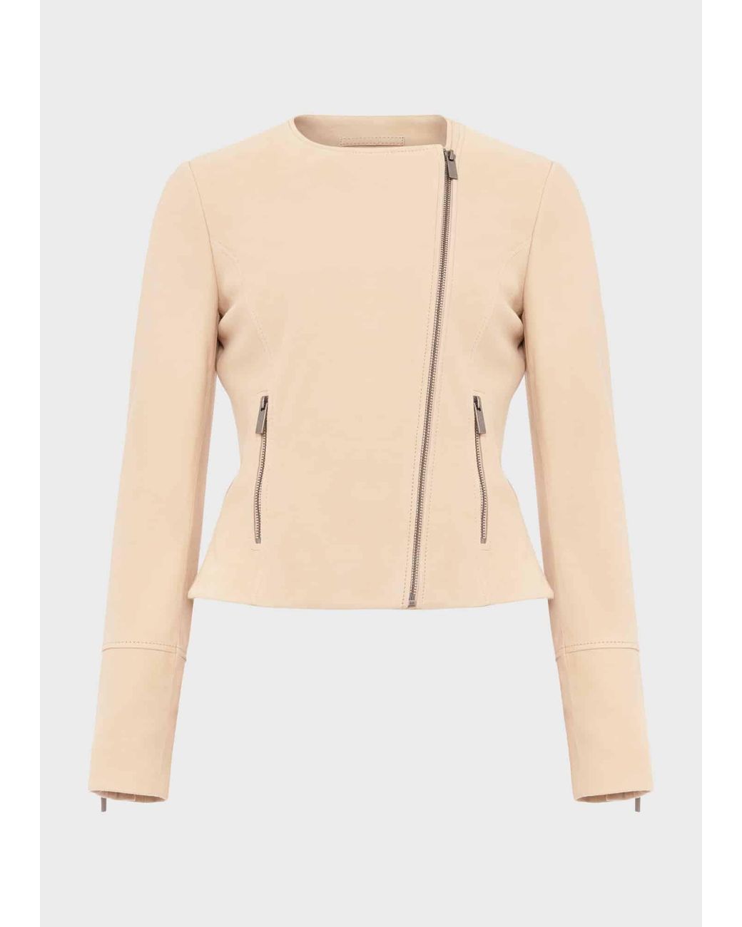 Hobbs White Liz Suede Jacket