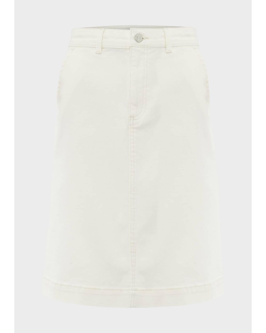 Hobbs White Connie Denim Skirt