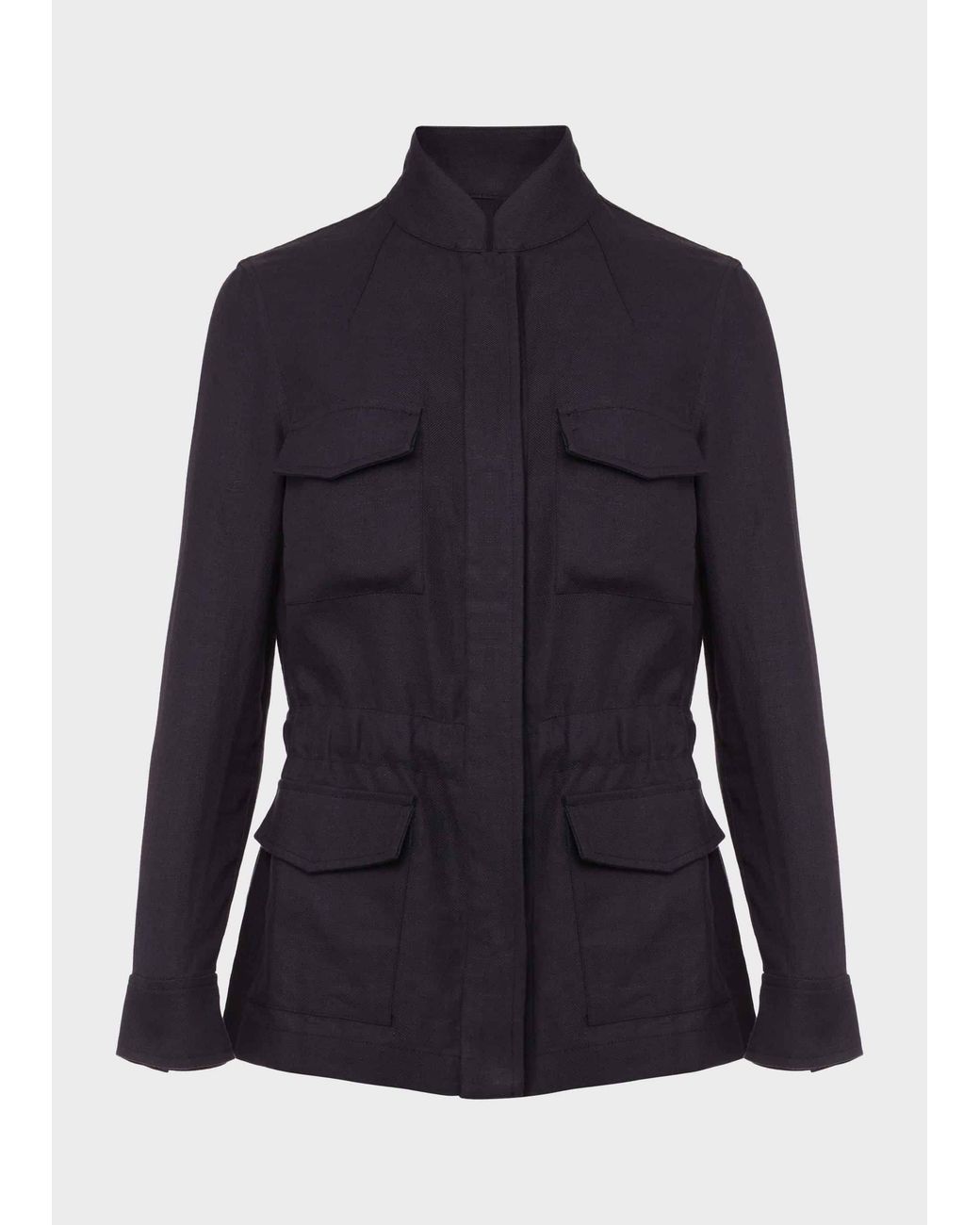 Hobbs Blue Nessa Linen Blend Jacket
