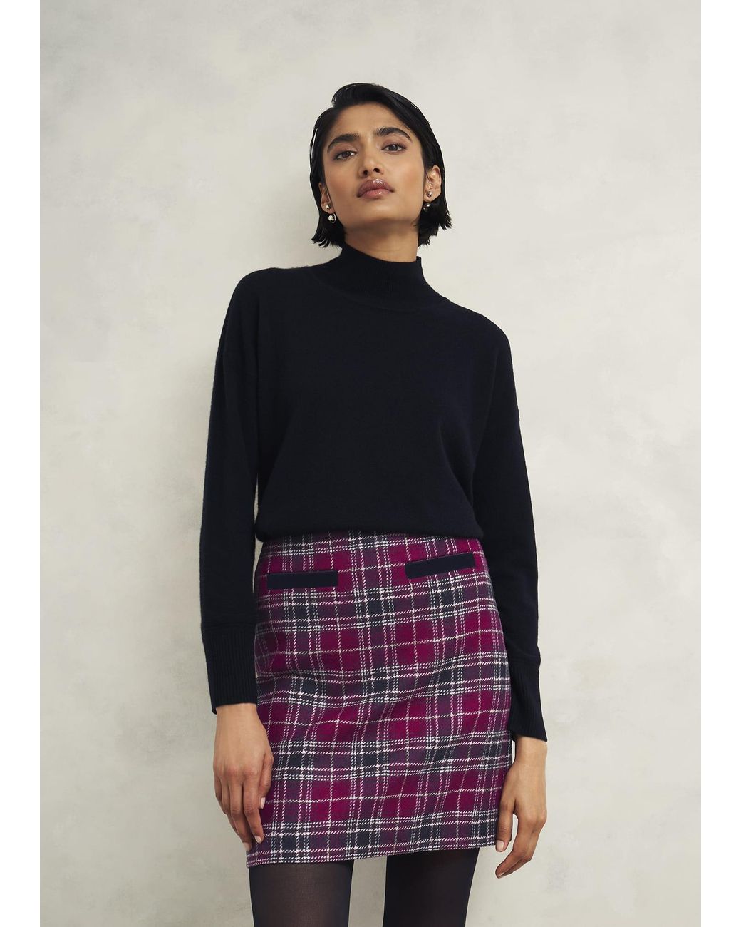 Hobbs Blue Ruthie Wool Skirt