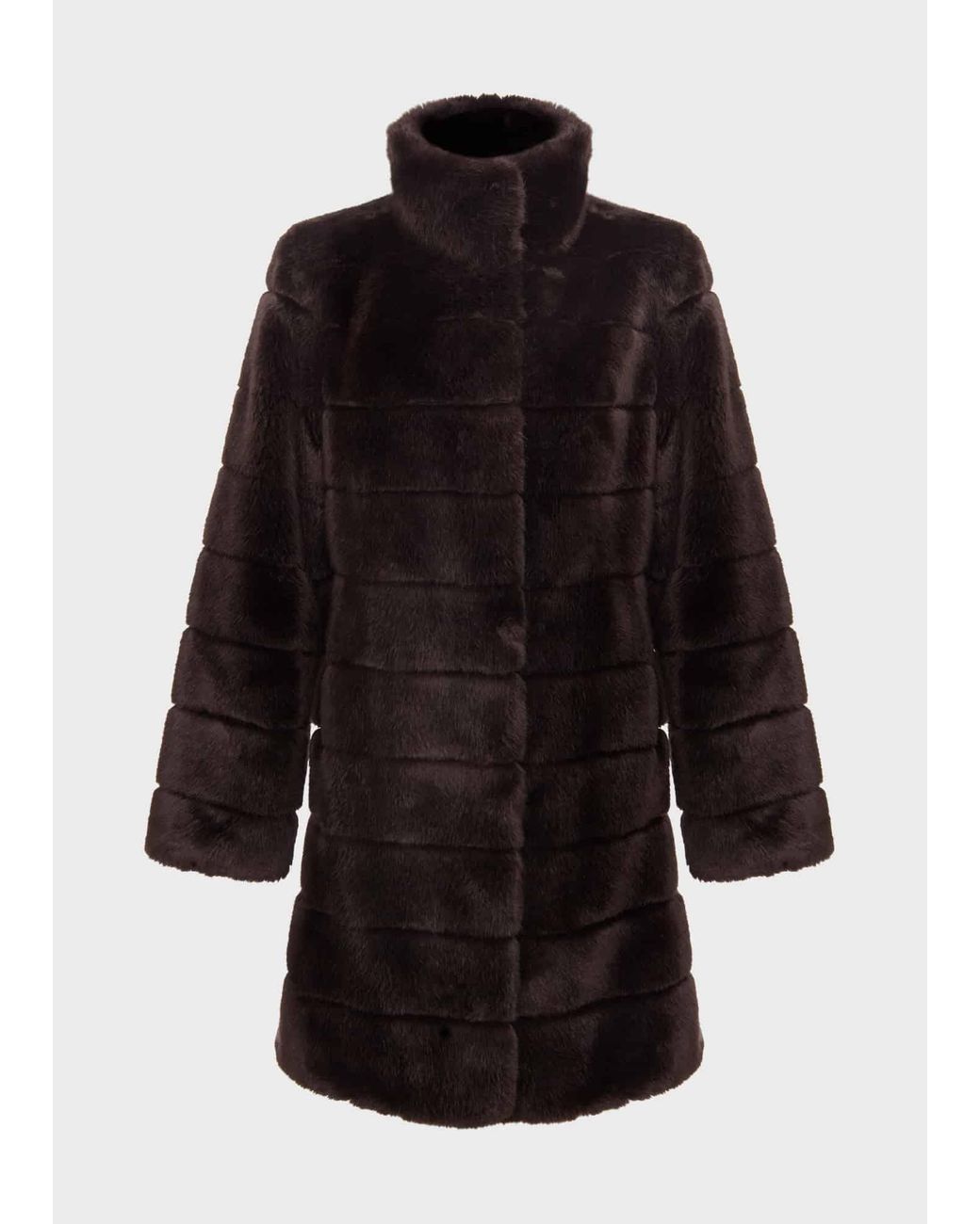 Hobbs Black Ros Faux Fur Coat