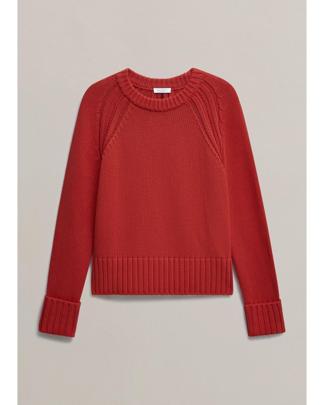 Hobbs Red Sukey Cotton Jumper