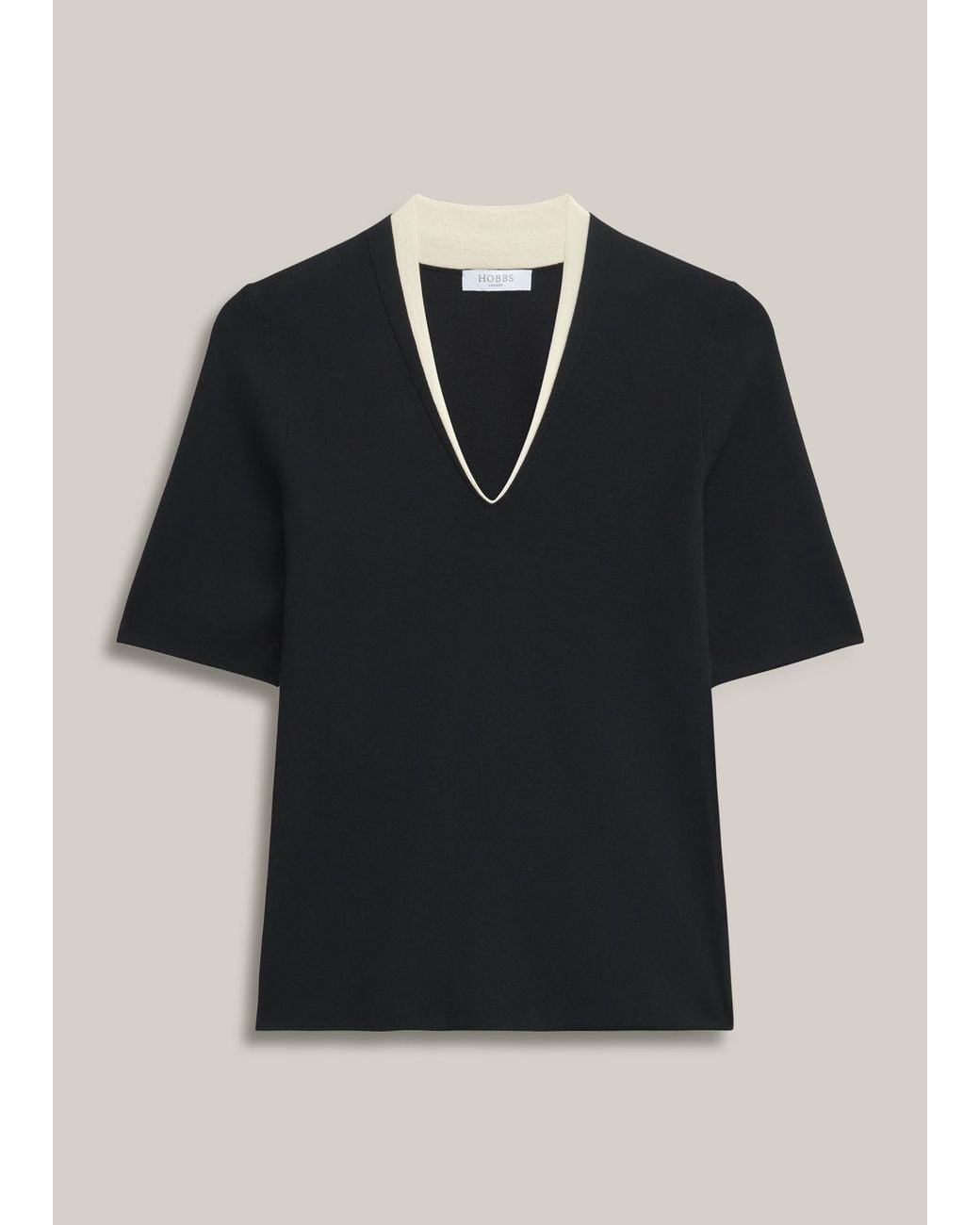 Hobbs Natural Scarlett V Neck Knitted Top