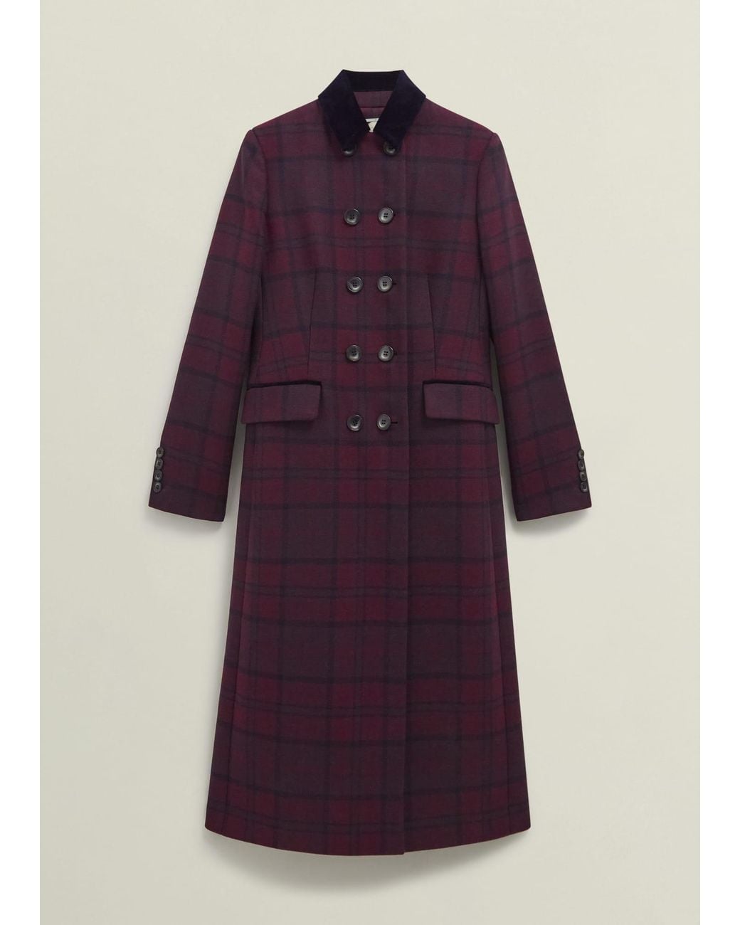 Hobbs Purple Petite Patricia Wool Blend Coat