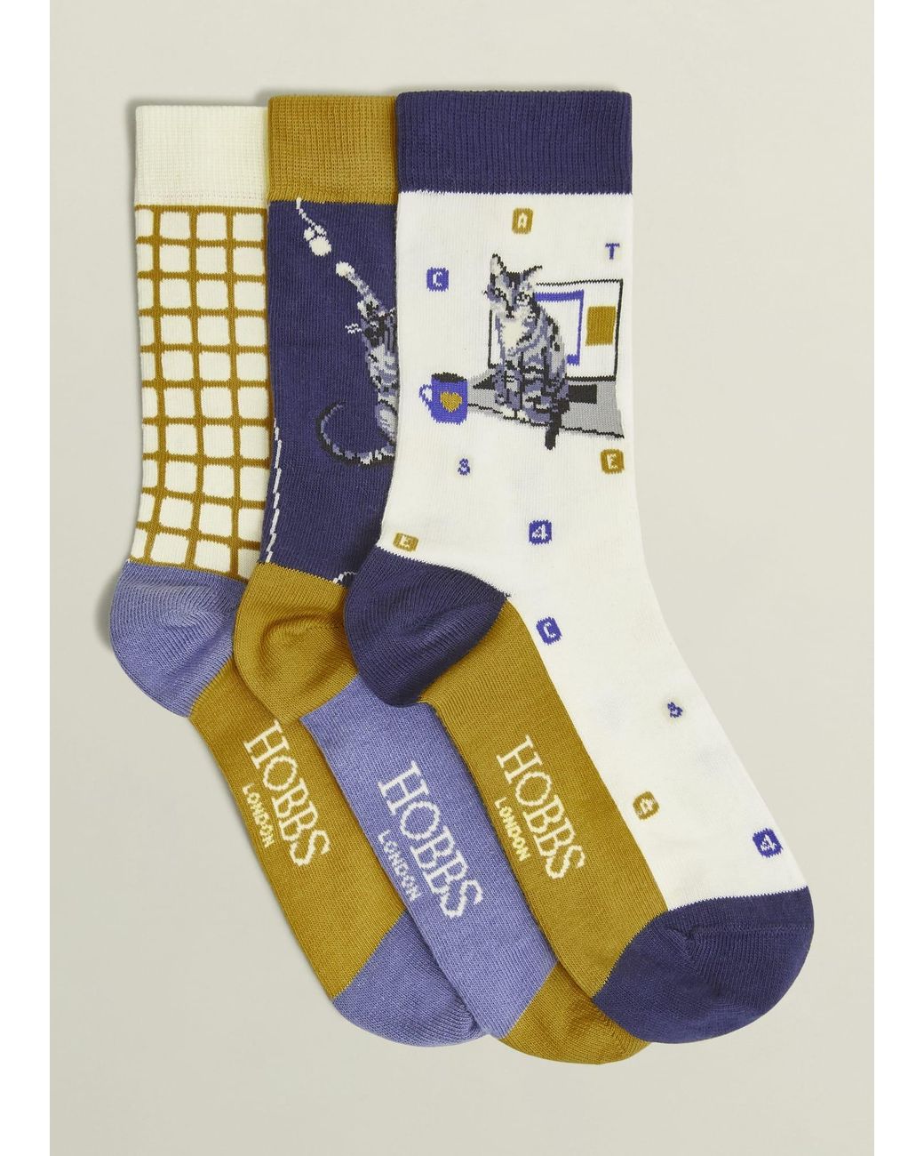 Hobbs Multicolor Working From Home Cat Sock Set