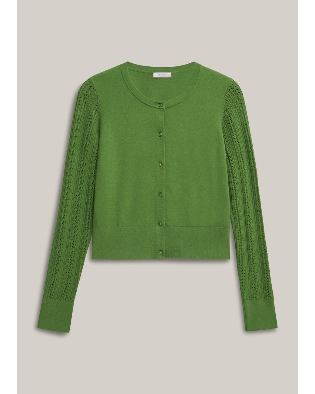 Hobbs Green Dianna Pointelle Sleeve Cardigan