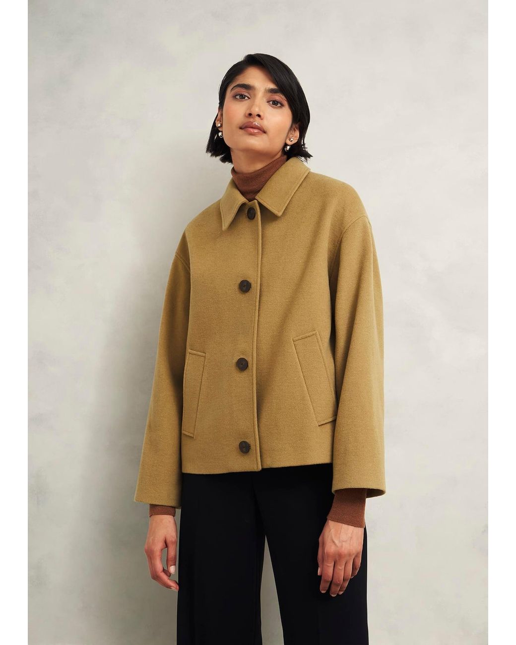 Hobbs Natural Zoe Wool Blend Jacket Camel