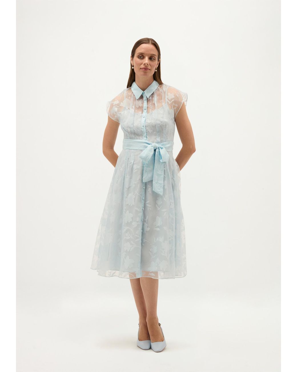 Hobbs Blue Tess Shirt Dress