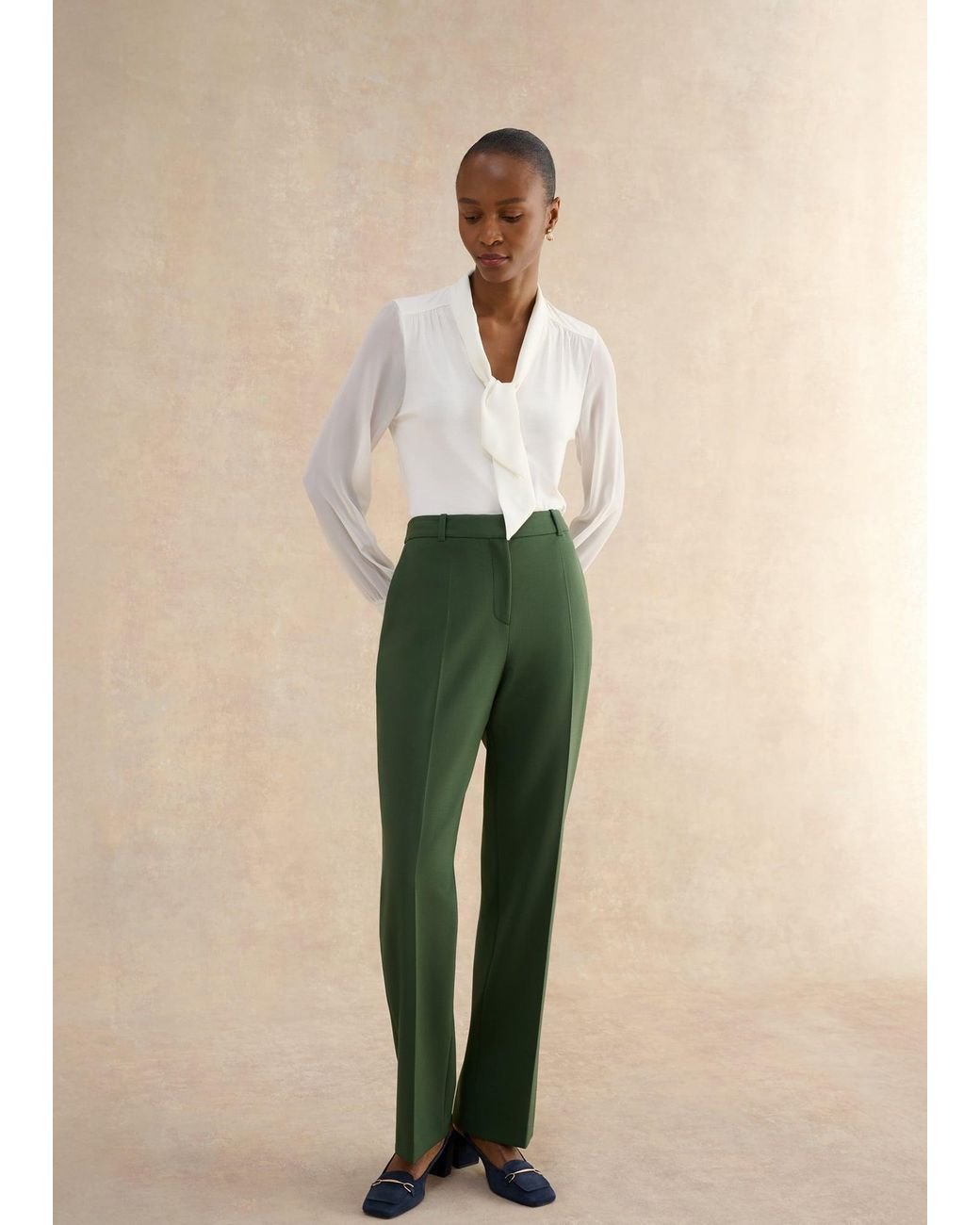 Hobbs Natural Bess Wide Leg Trousers