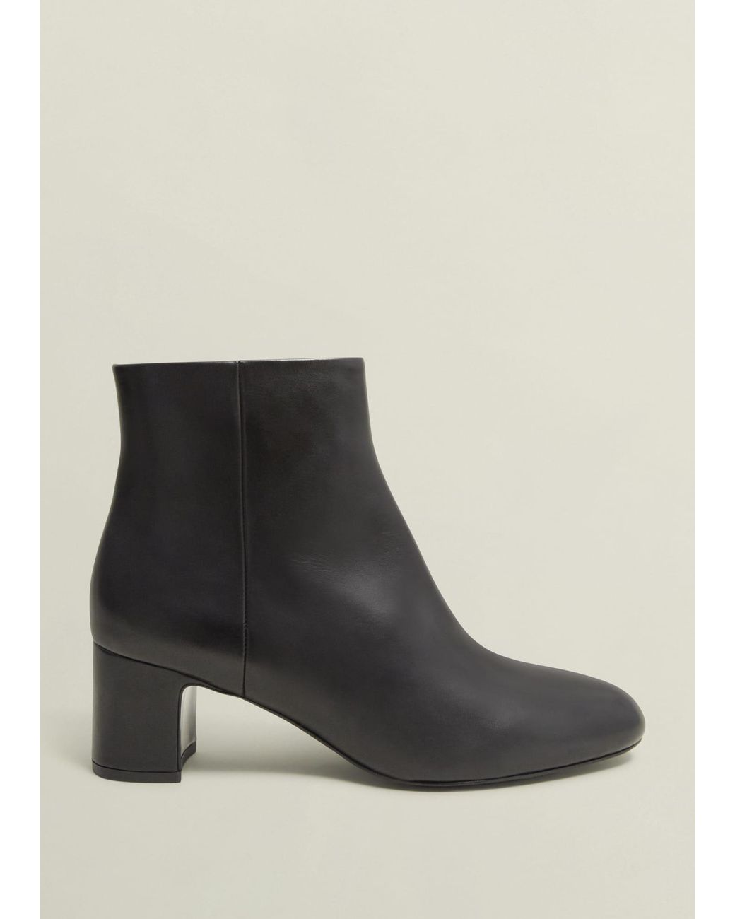 Hobbs Black Rochelle Leather Ankle Boots