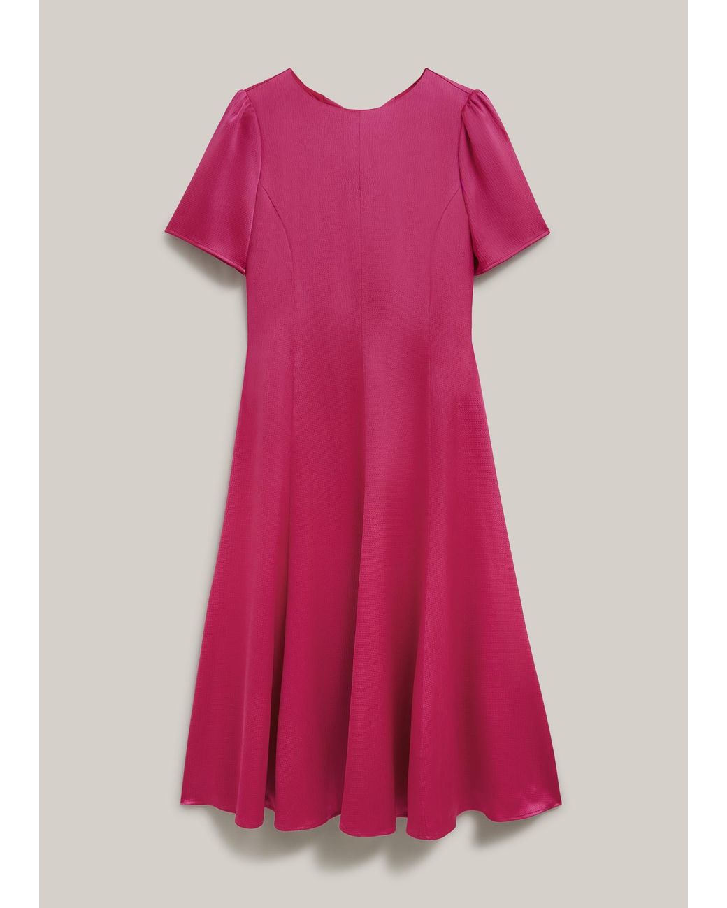 Hobbs Pink Petite Camille Textured Satin Dress