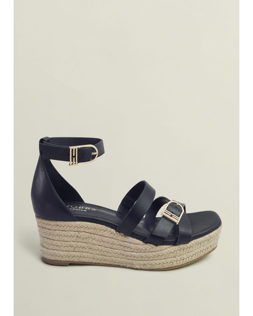Hobbs Blue Paloma Leather Espadrilles