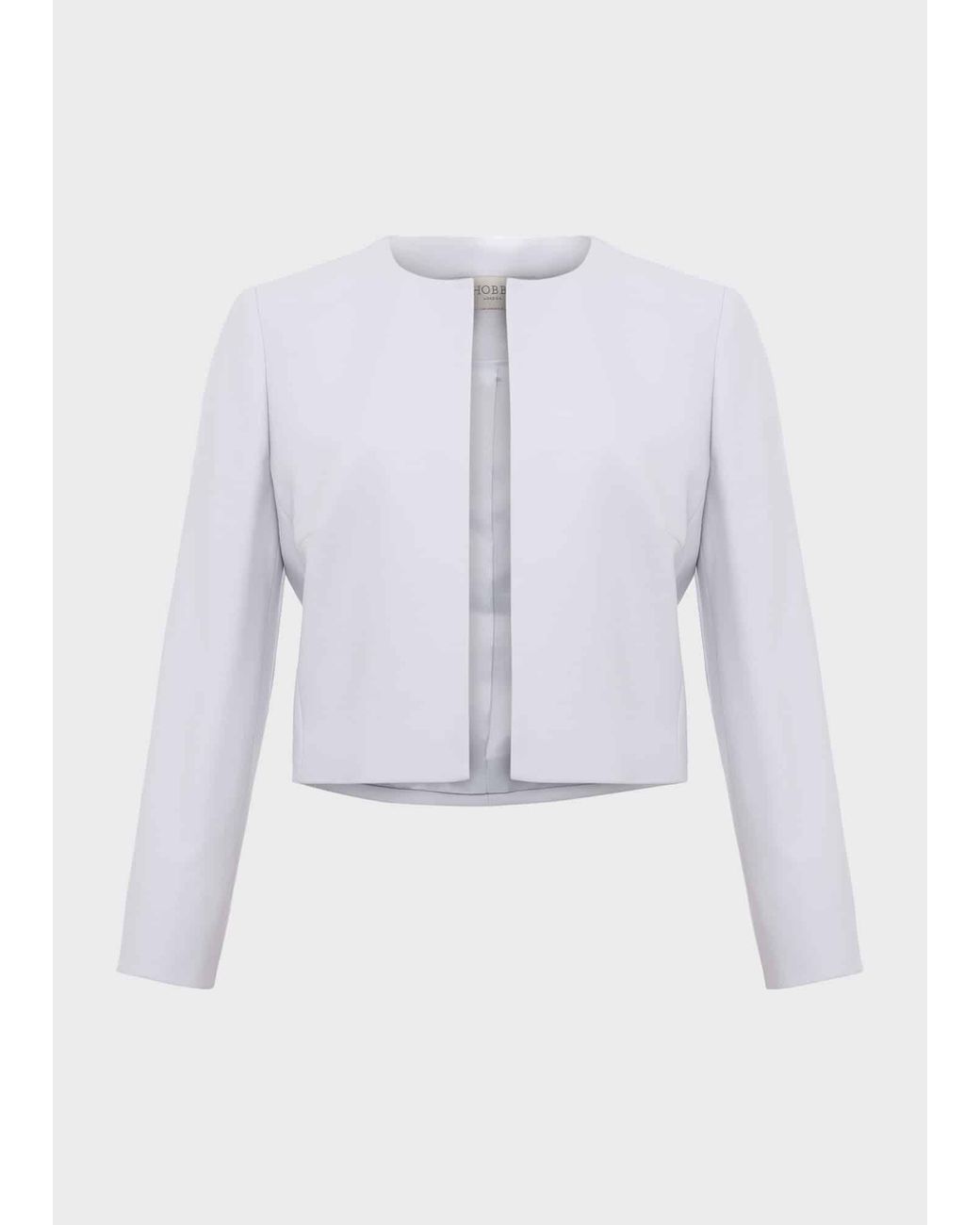 Hobbs White Elize Crepe Jacket