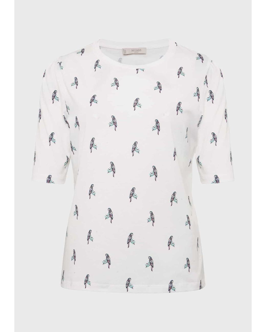 Hobbs White Eva Cotton Printed T-Shirt