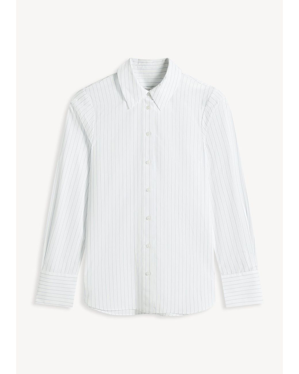Hobbs White Kora Striped Cotton Shirt