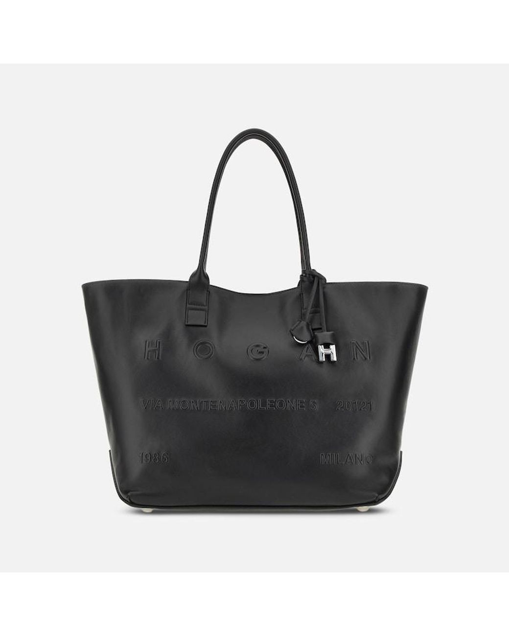 Sac Shopping Address Medium Hogan en coloris Black