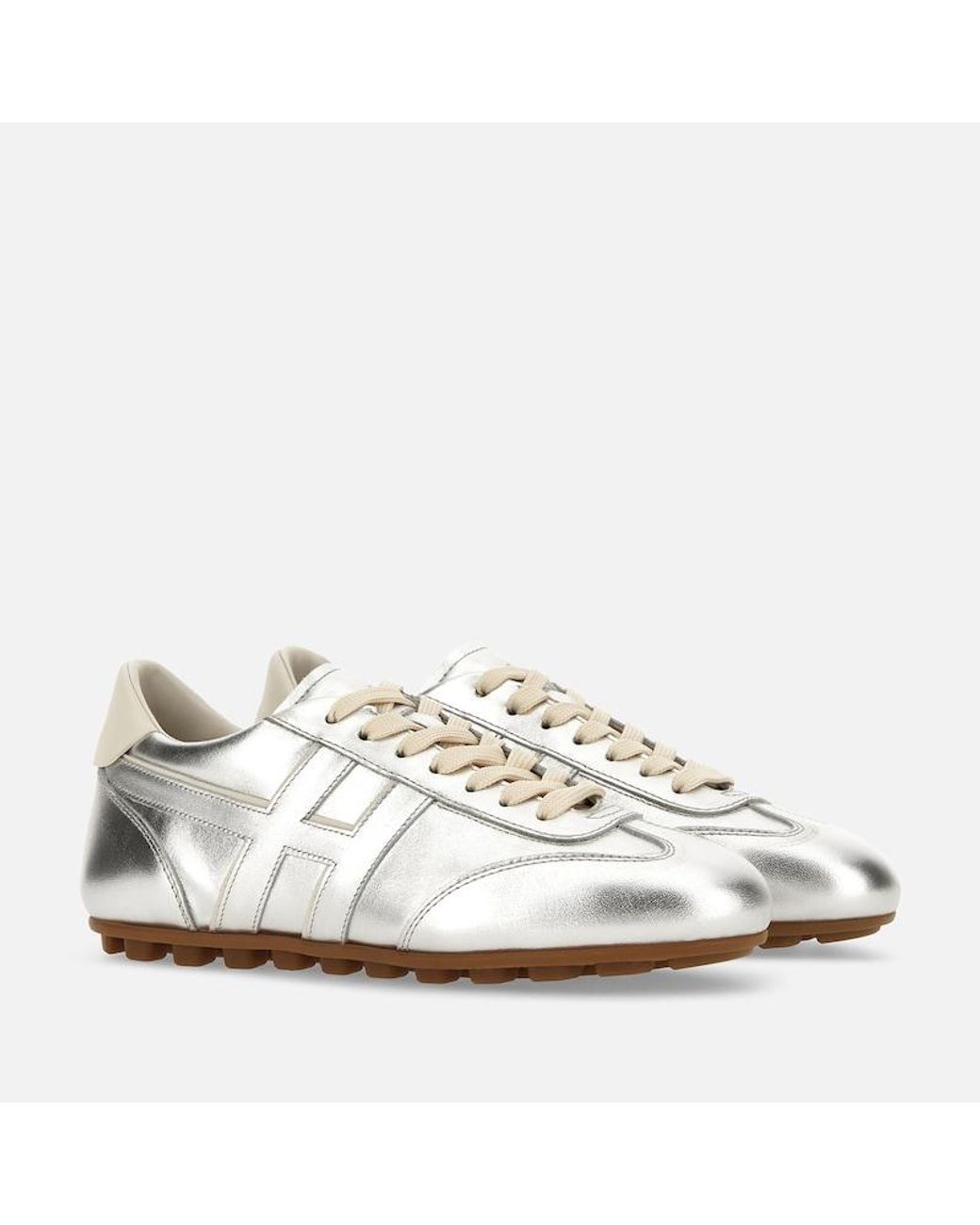 Hogan White Sporty Sneakers,