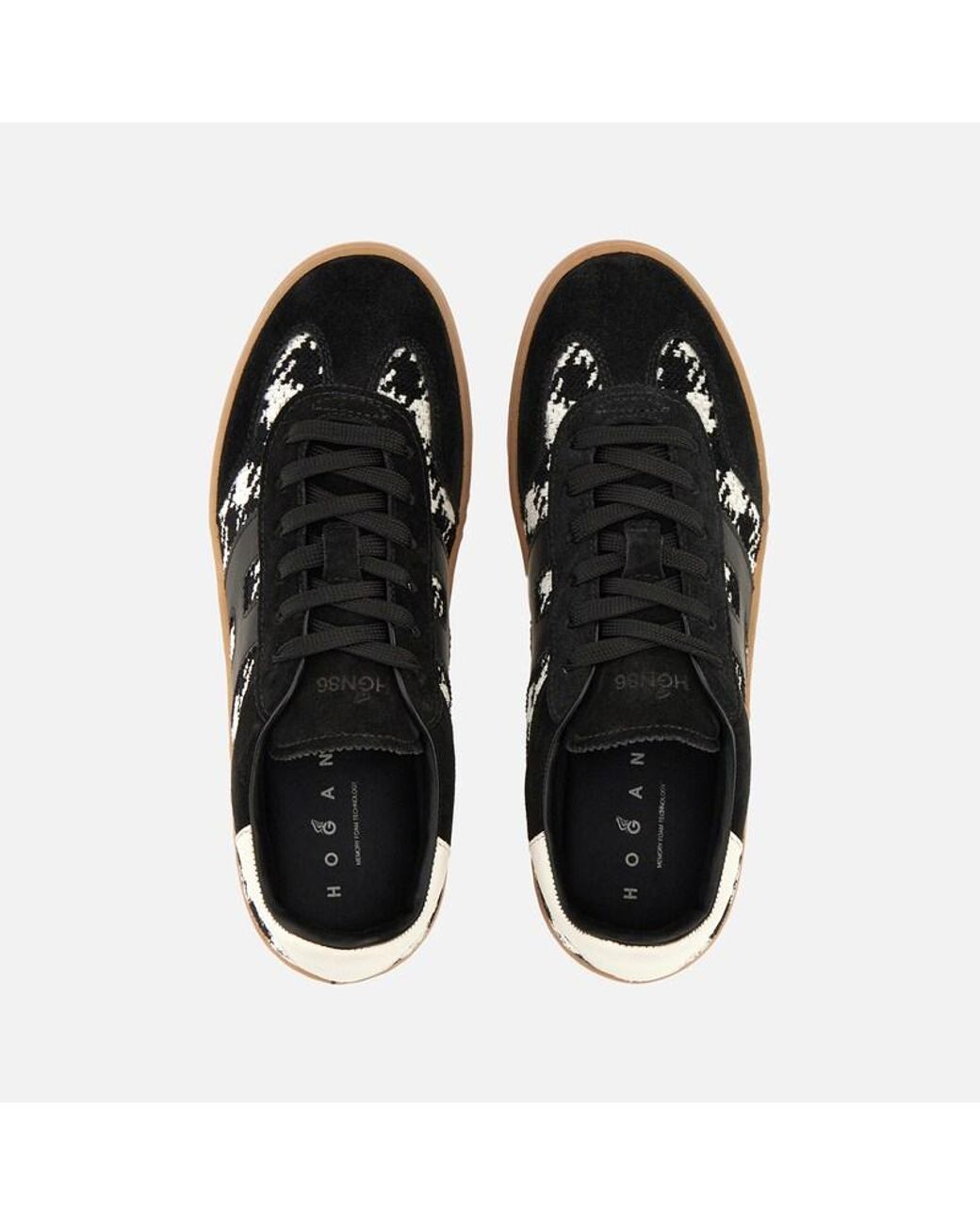 Hogan Black Houndstooth Suede Low-Top Sneakers