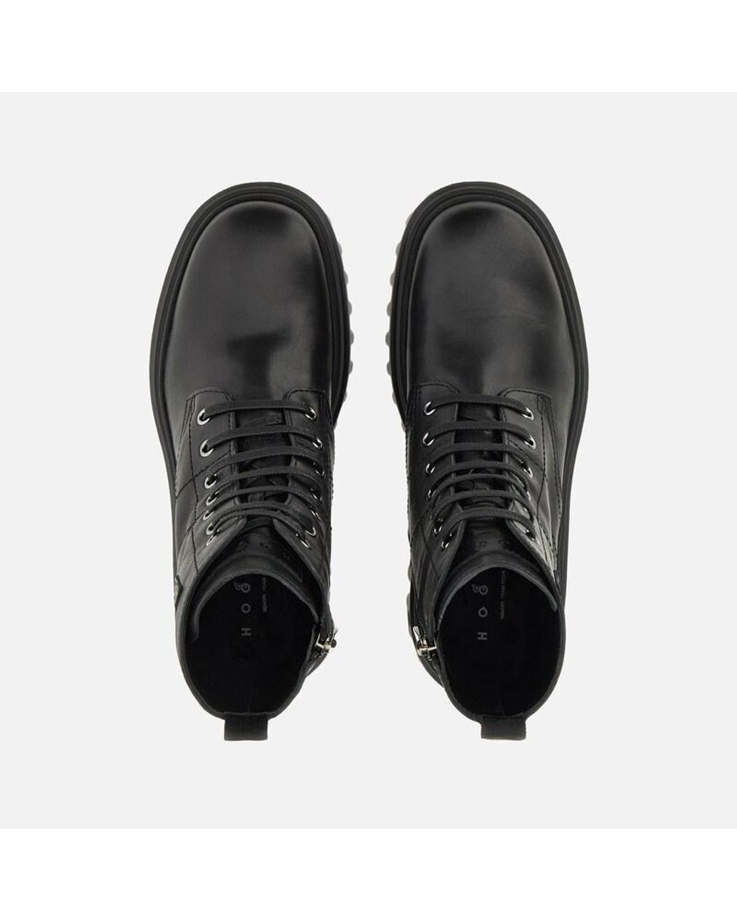 Hogan Black Combat Boots H700