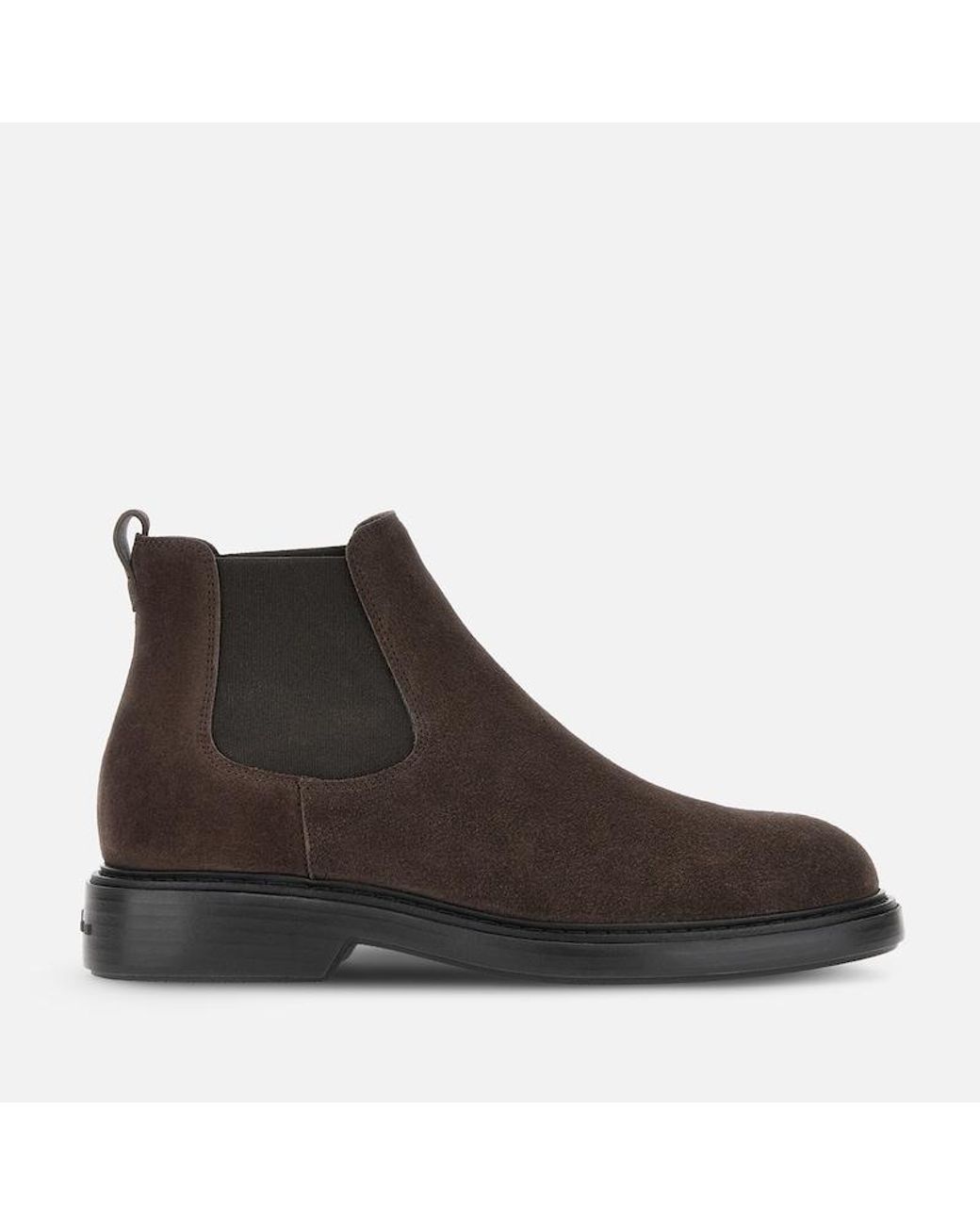 Hogan Brown Dark Suede Chelsea Boots for men