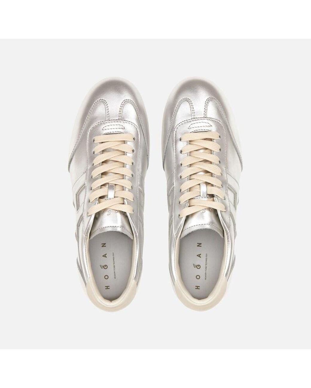 Hogan White Sporty Sneakers,