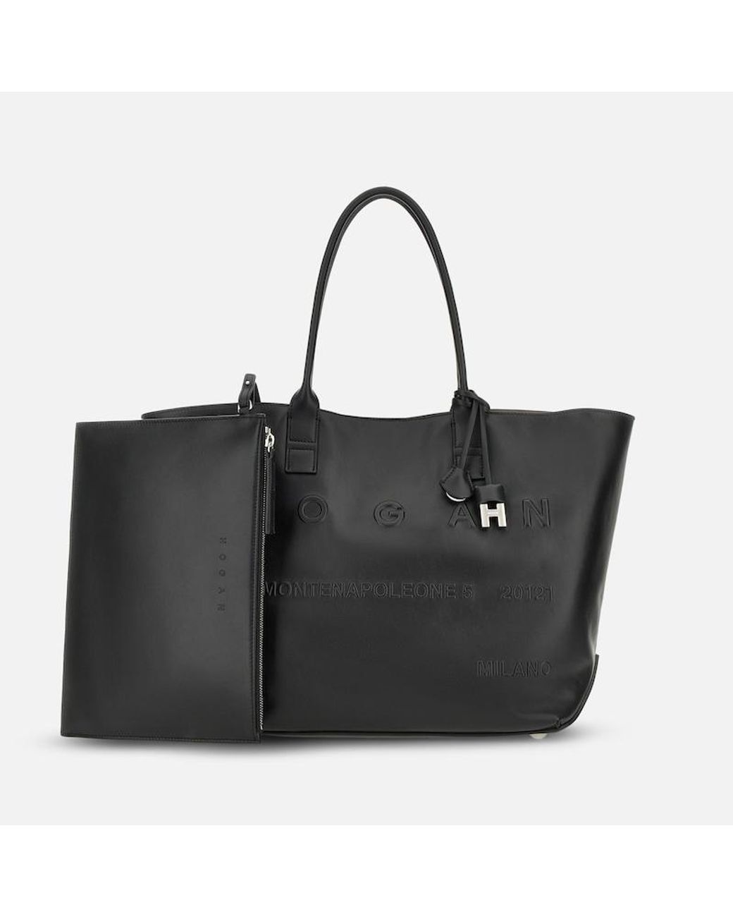 Sac Shopping Address Medium Hogan en coloris Black