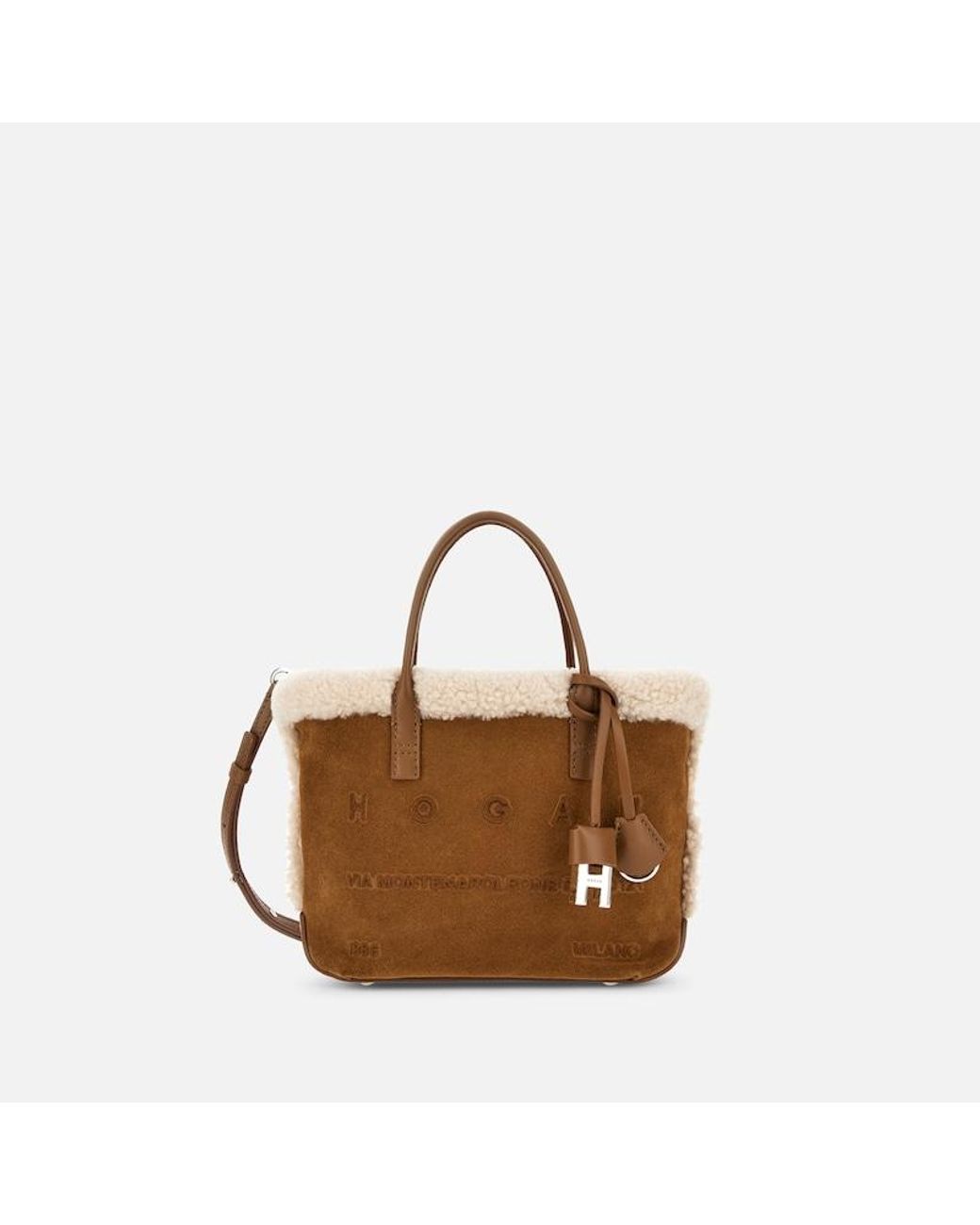 Sac Shopping Address Mini Hogan en coloris Brown