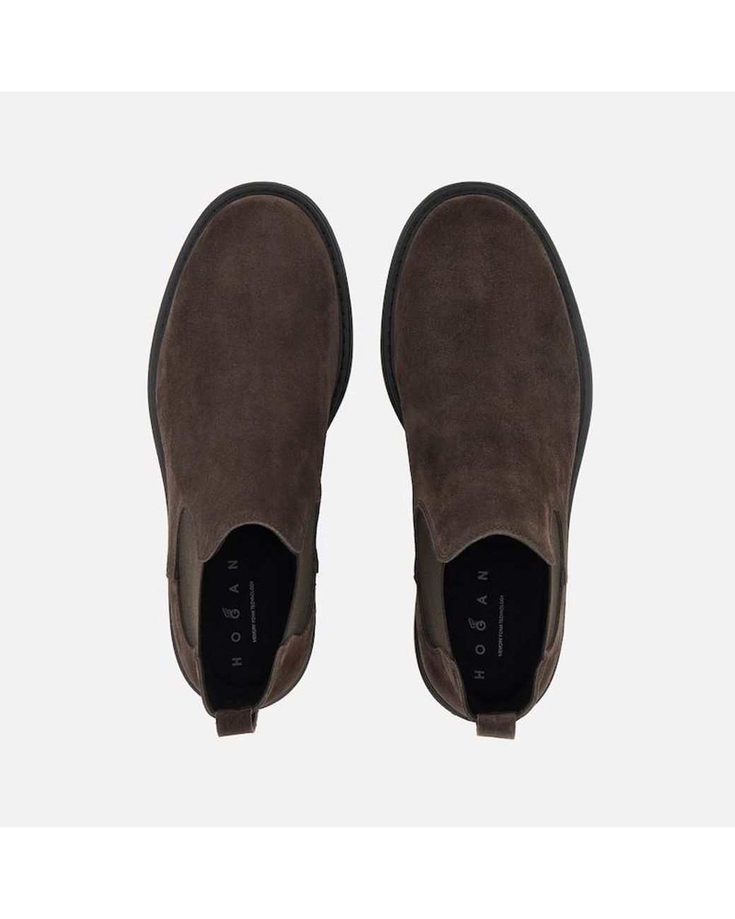 Hogan Brown Dark Suede Chelsea Boots for men