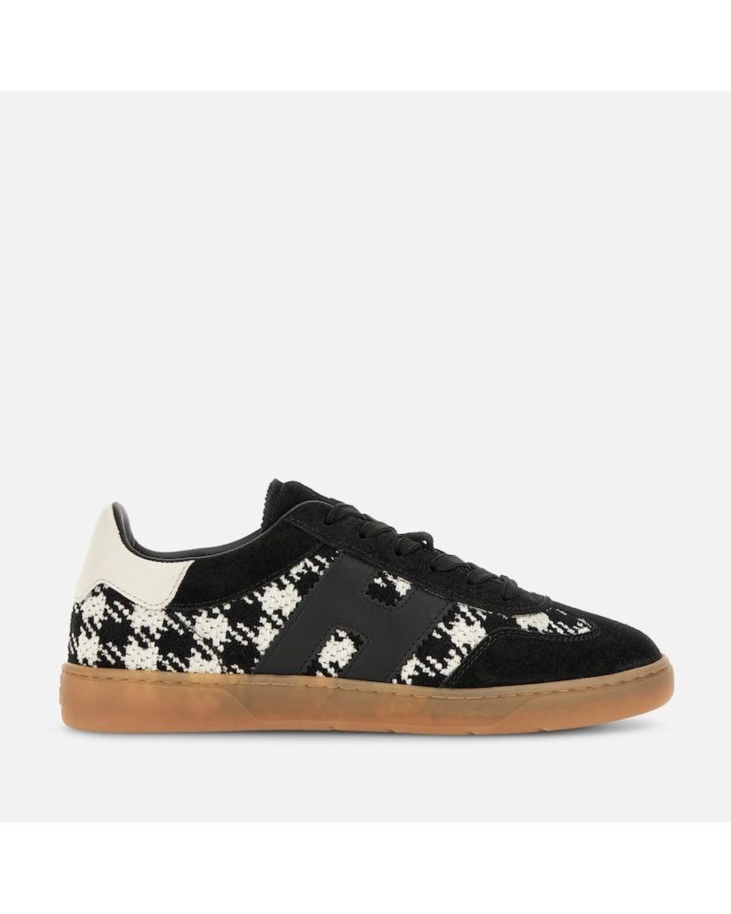 Hogan Black Houndstooth Suede Low-Top Sneakers