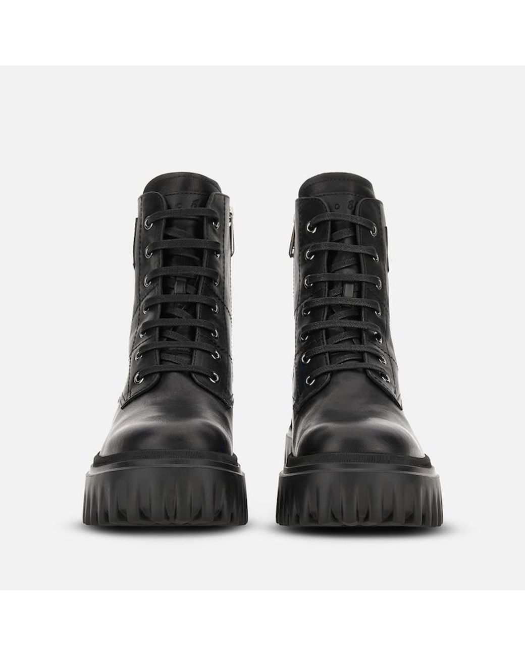 Hogan Black Combat Boots H700