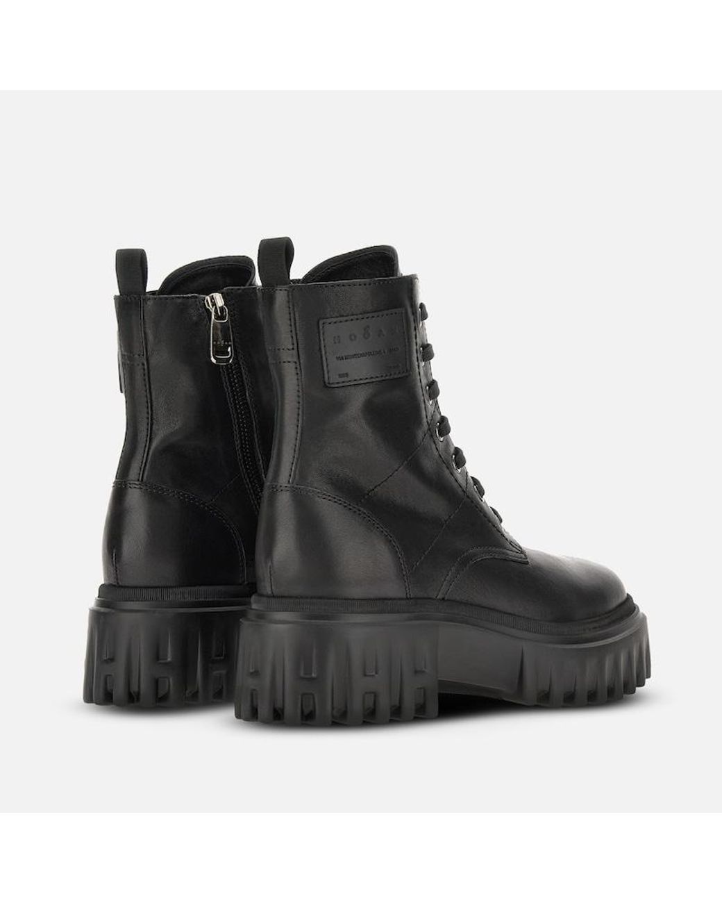 Hogan Black Combat Boots H700