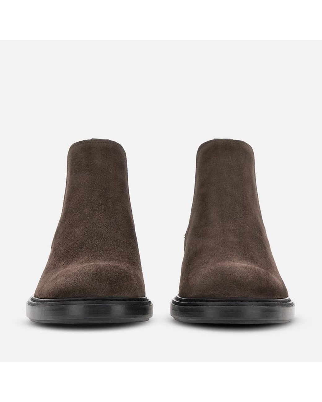 Hogan Brown Dark Suede Chelsea Boots for men