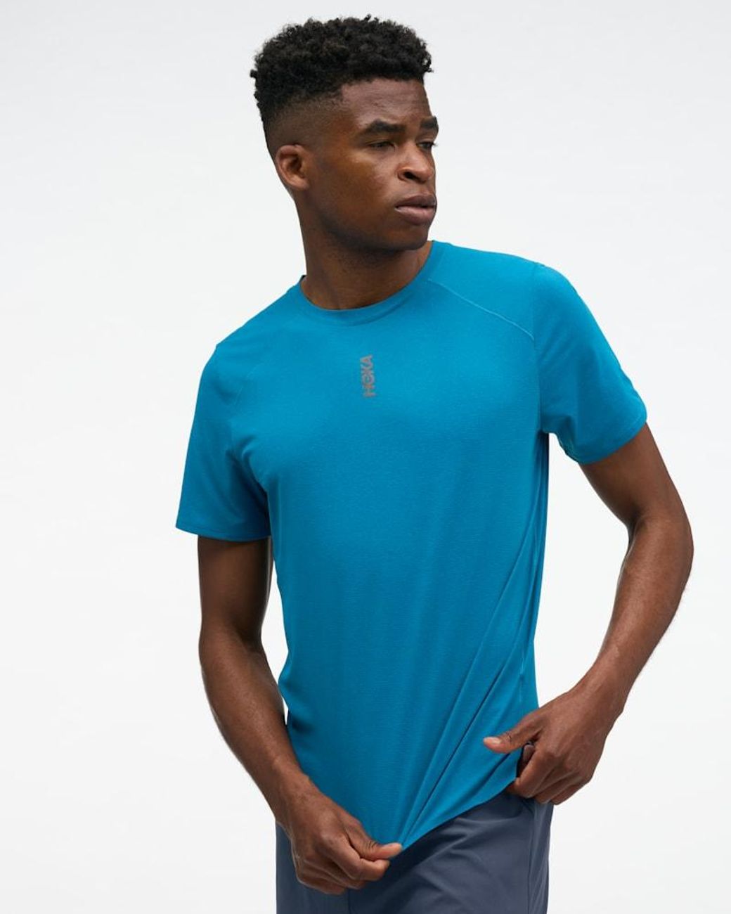 Hoka One One Blue Everyrun Short Sleeve Top for men