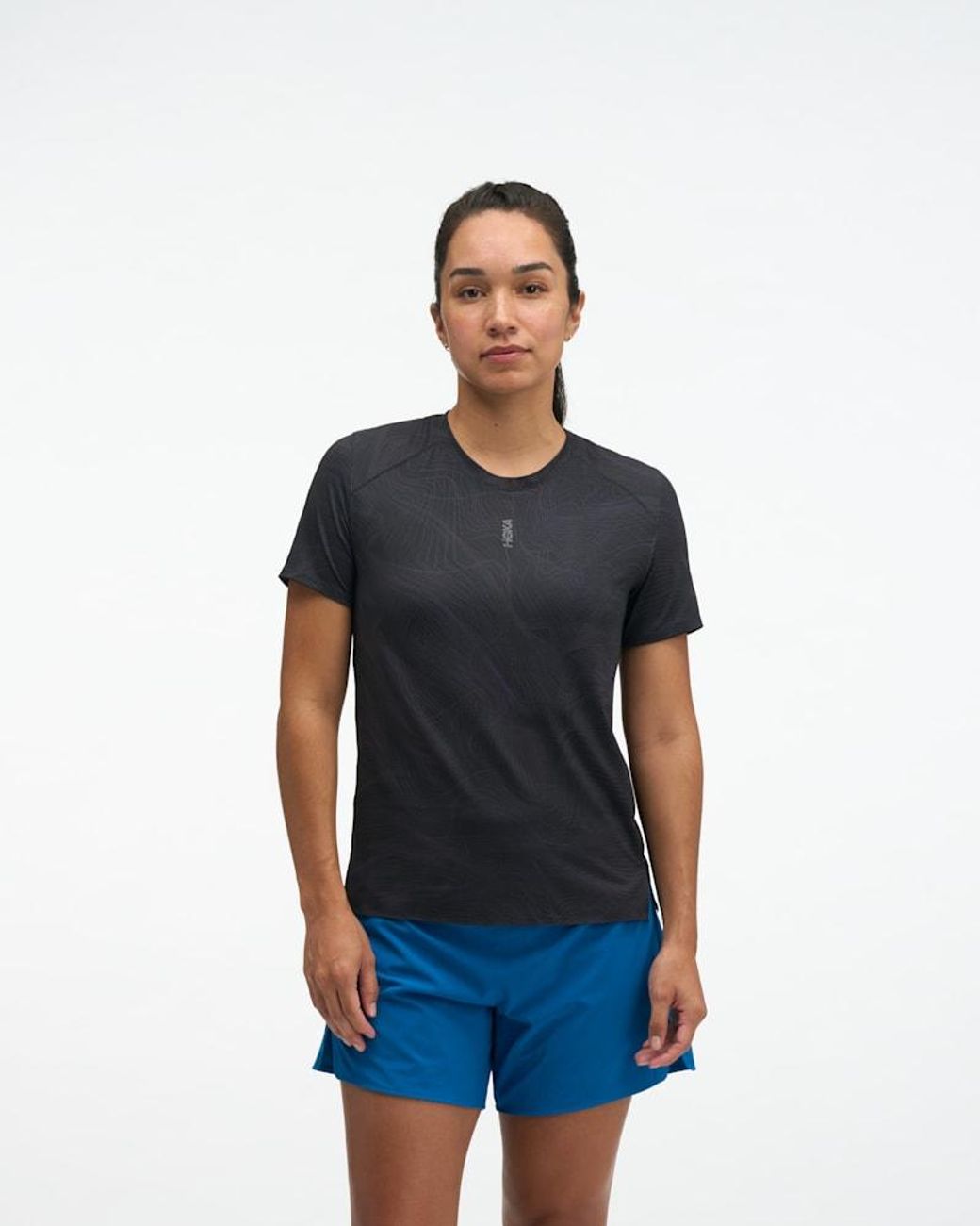 Hoka One One Blue Everyrun Short Sleeve Top