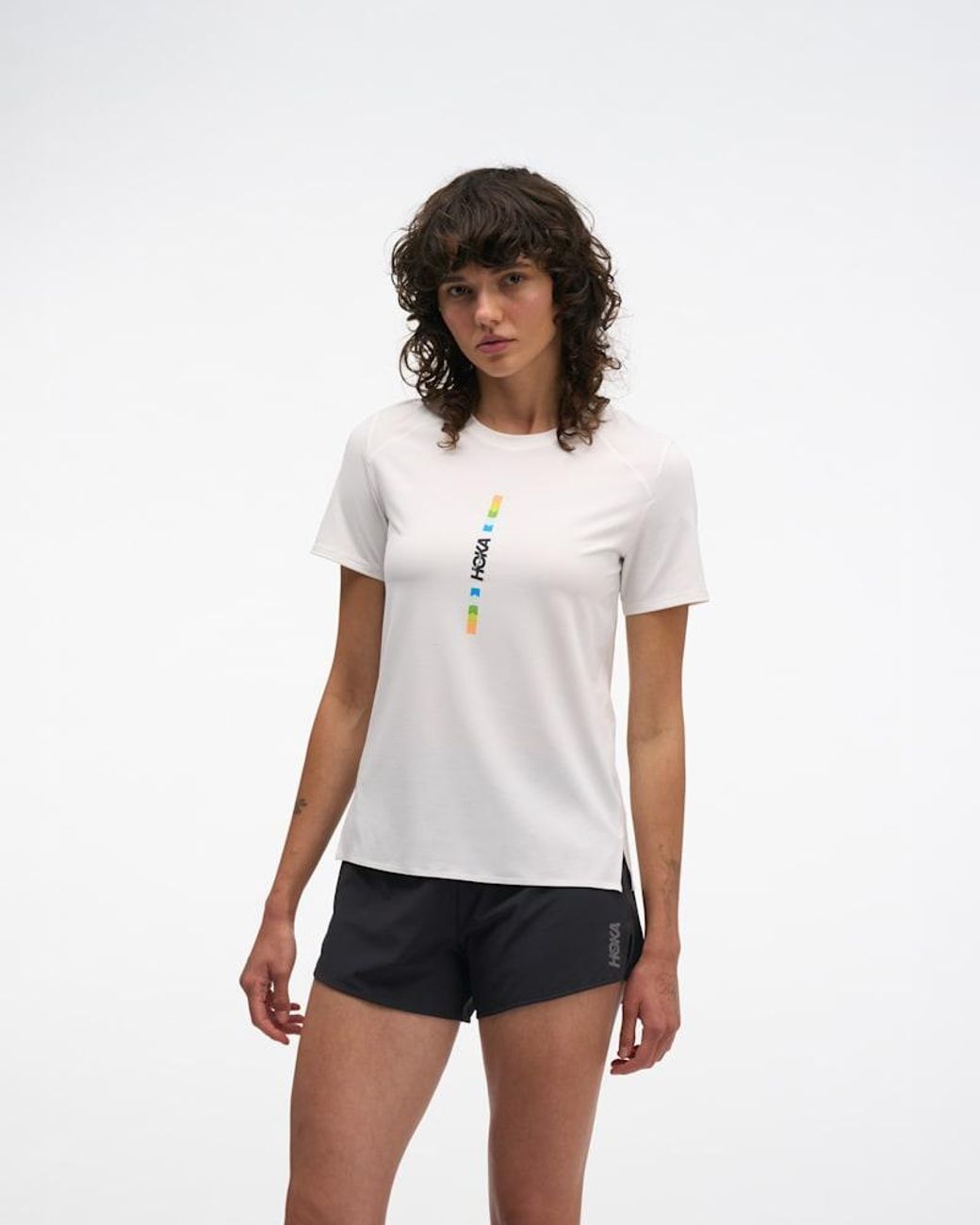Hoka One One White Everyrun Short Sleeve Top