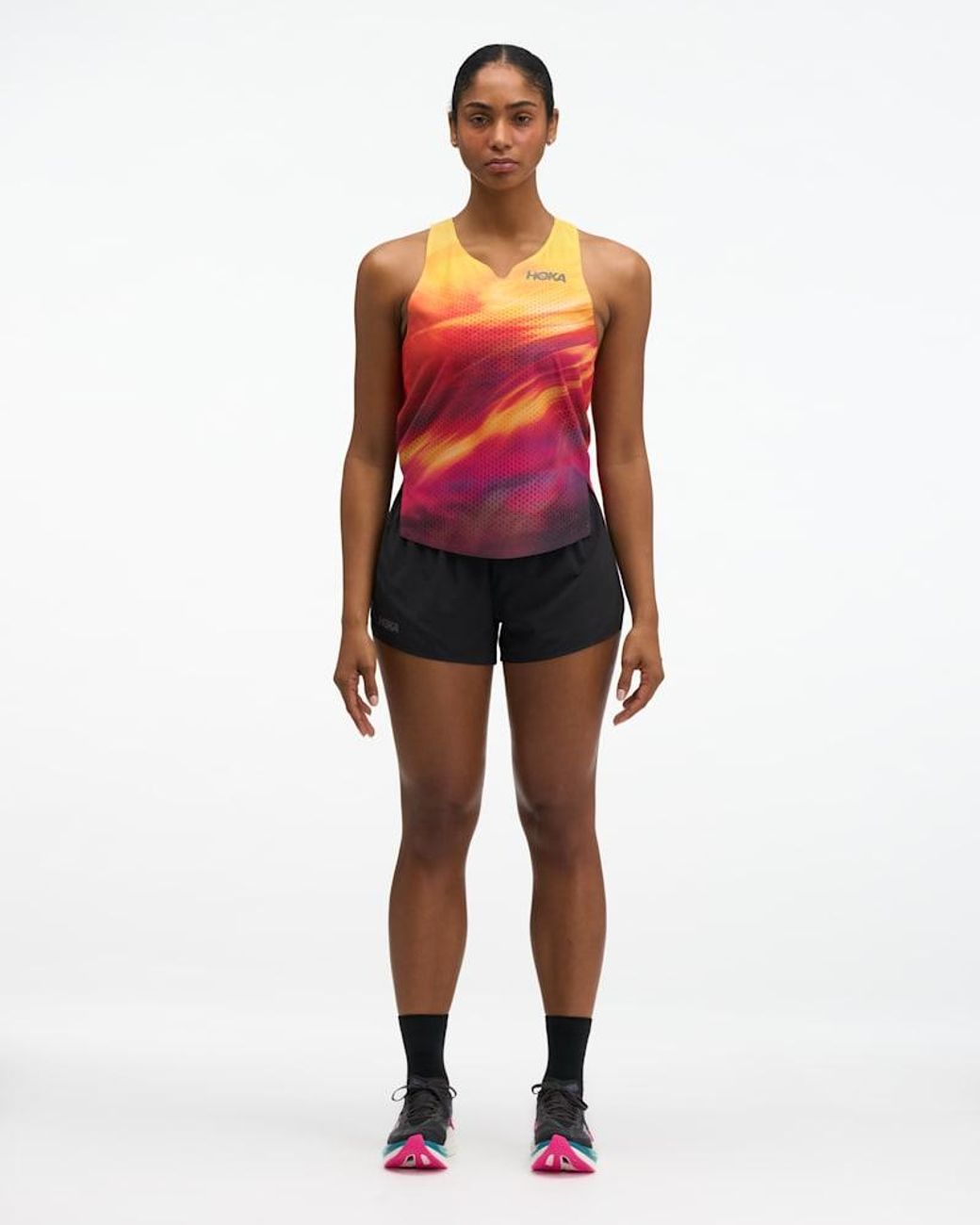 Hoka One One Red Race Day Singlet