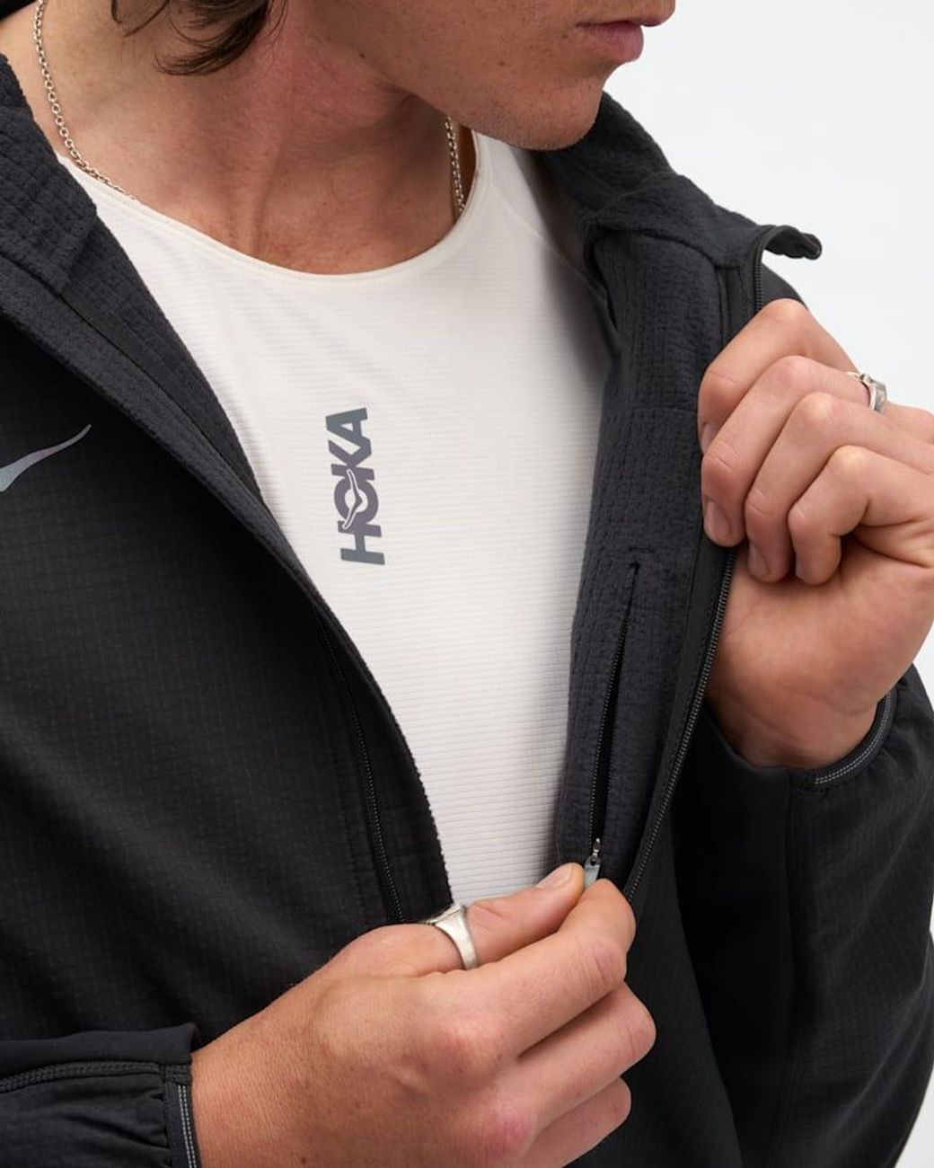 Hoka One One Blue Skyglow Half-zip Jacket for men