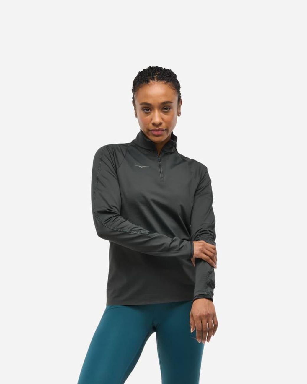 Hoka One One White Glidetech Quarter Zip Jacket