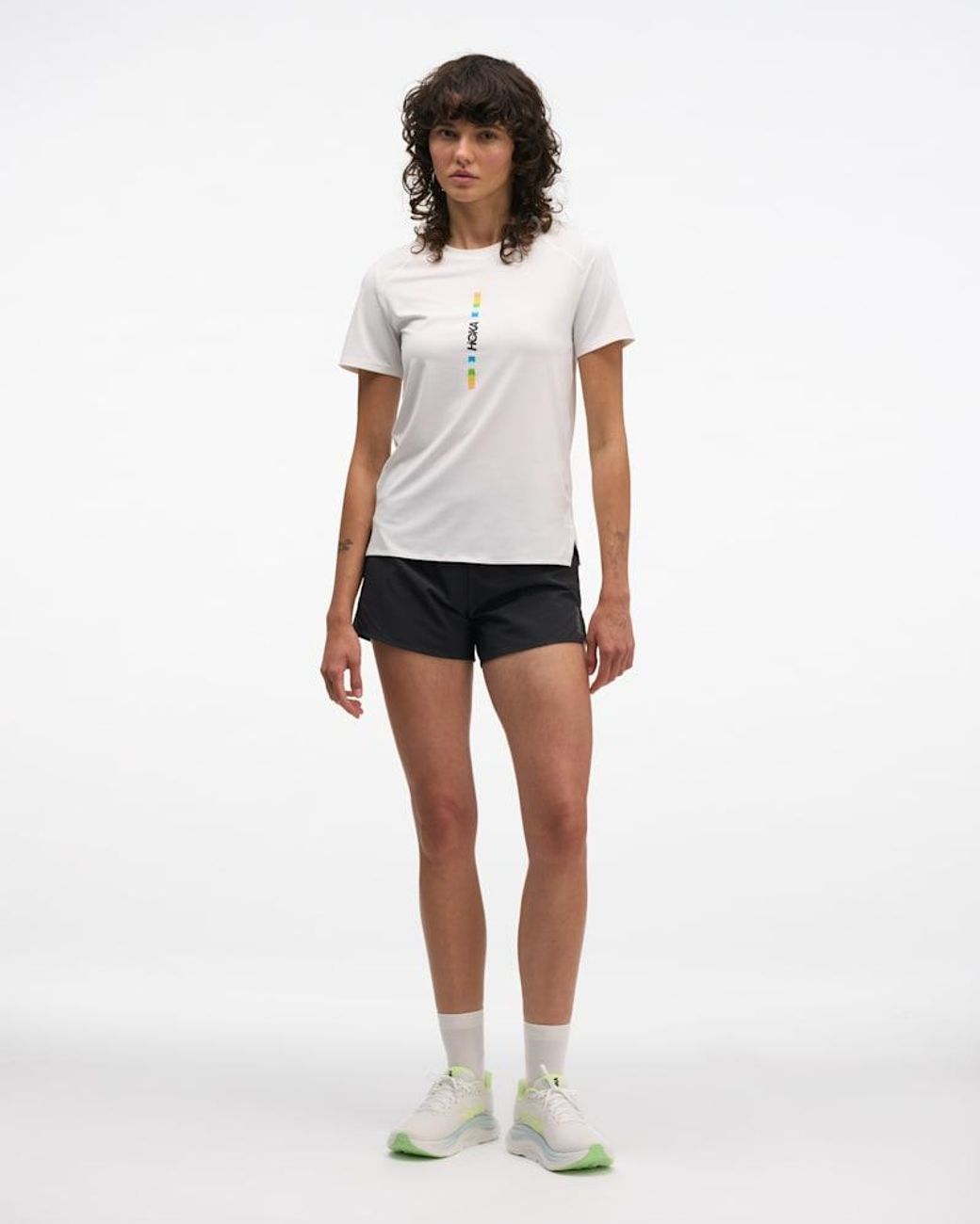 Hoka One One White Everyrun Short Sleeve Top