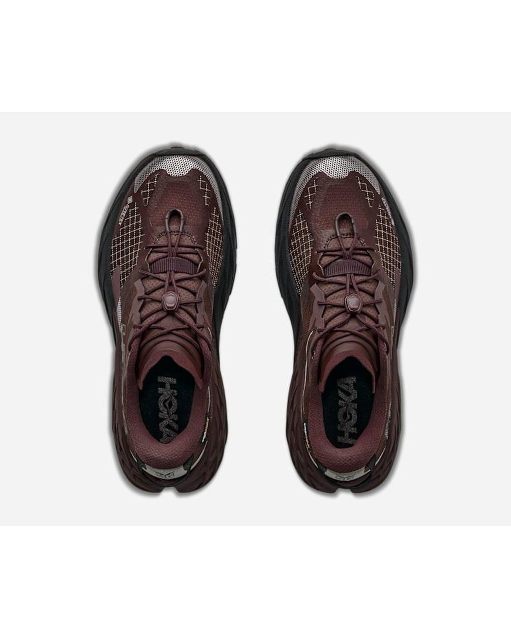 Hoka One One Brown Rugged Trail Running Sneakers With Enhanced Grip And Breathability