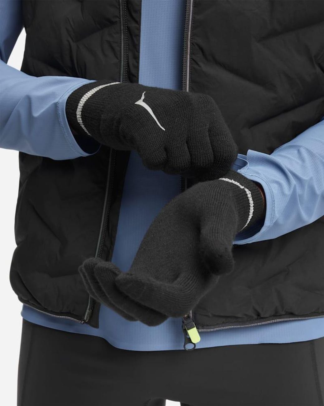 Hoka One One Blue Knit Gloves