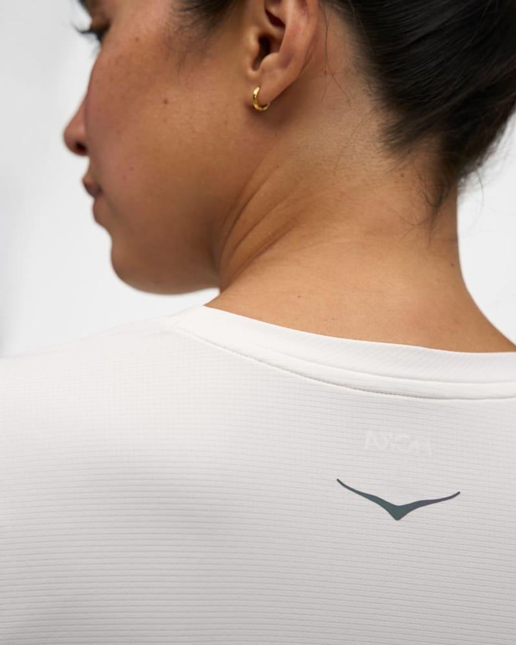 Hoka One One White Everyrun Short Sleeve Top