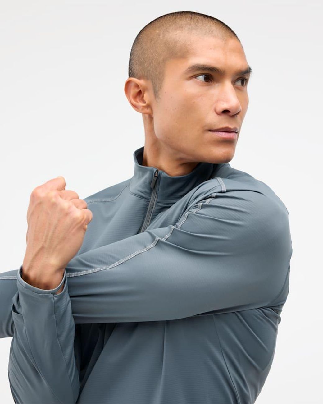 Hoka One One Blue Glidetech Quarter Zip for men