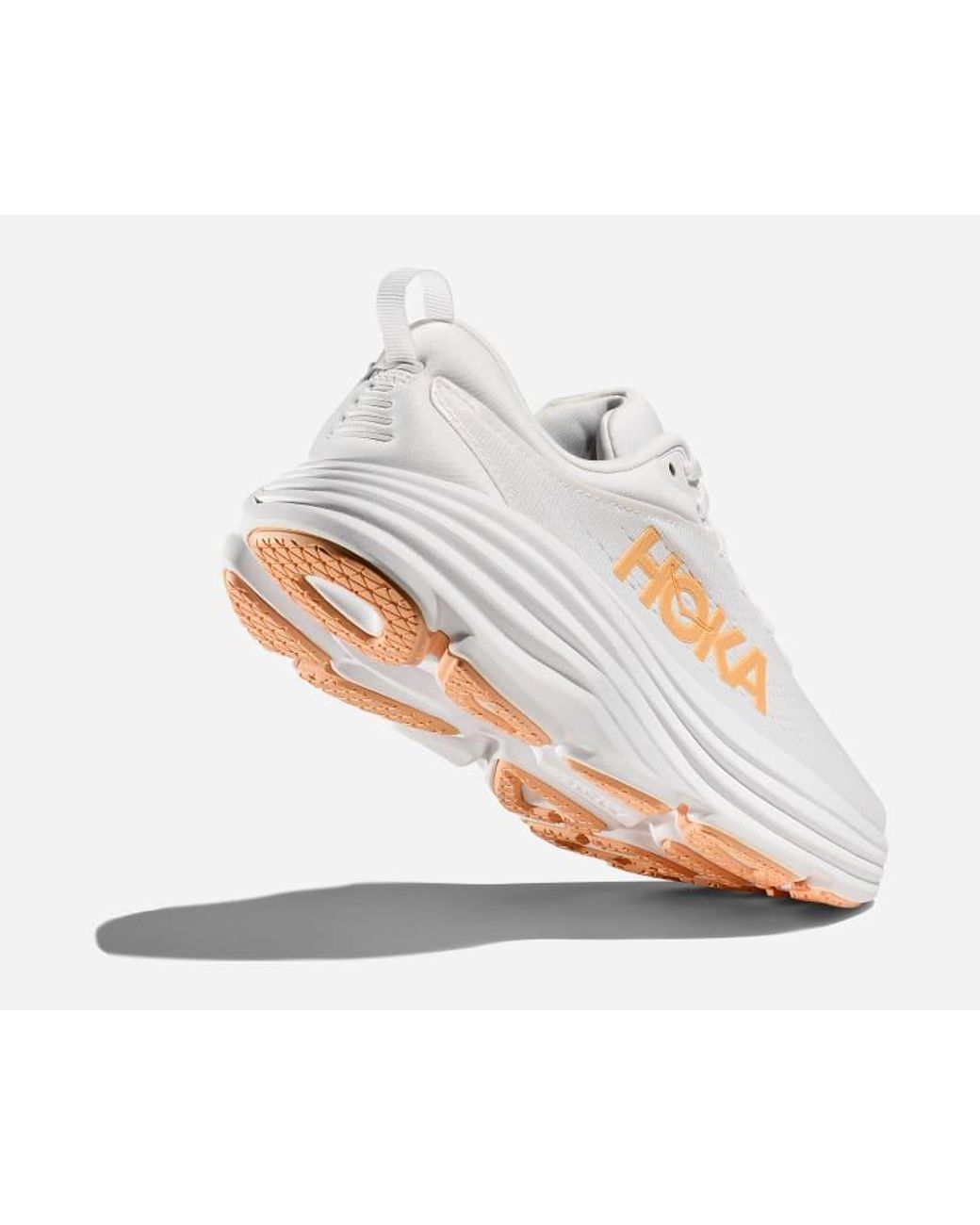 Hoka One One White Bondi 8 Road Running Shoes
