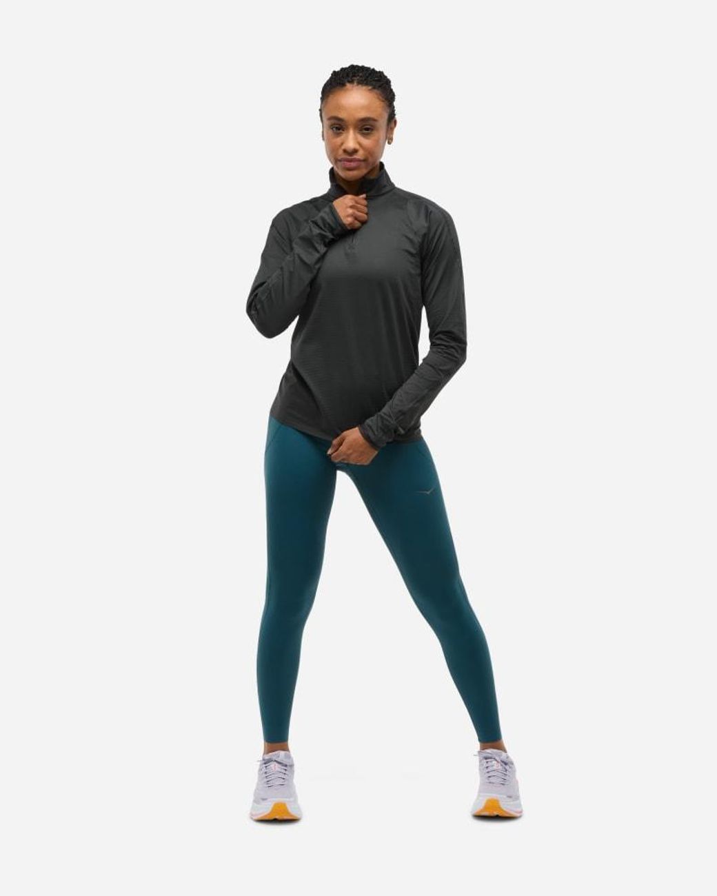 Hoka One One White Glidetech Quarter Zip Jacket